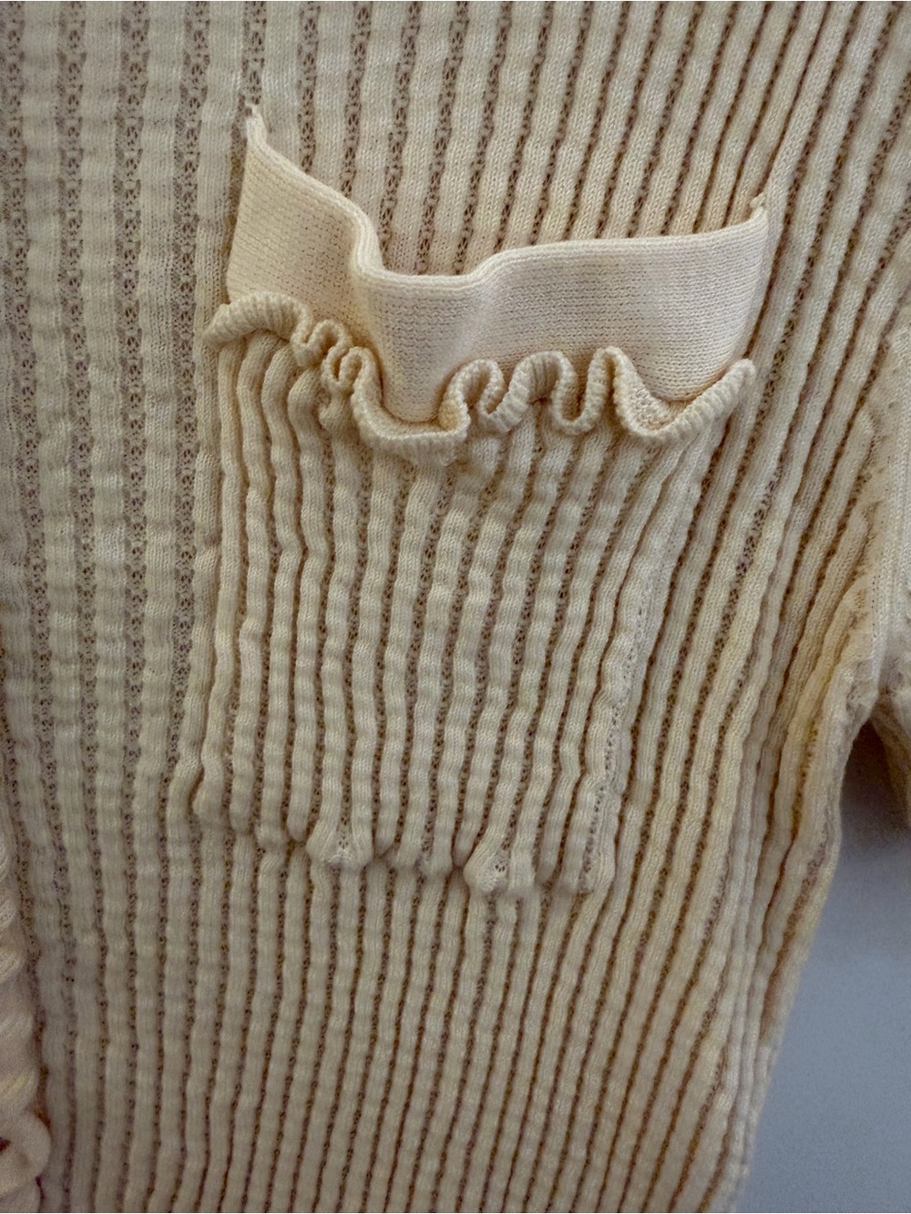 J.Crew Cream Ruffle-Trim Knit Top - Picture 5 of 5